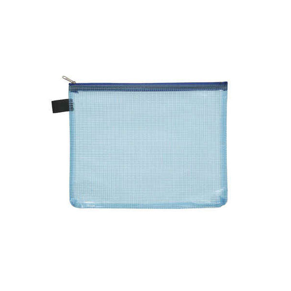 4250037428032 - Reißverschlußtasche Mesh Bag PVC A5 244x190mm farblos blau 4250037428032 40474-44 10 Stück