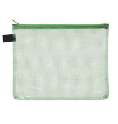 Reißverschlußtasche Mesh Bag PVC A5 244x190mm farblos/grün