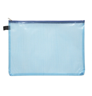 Reißverschlußtasche Mesh Bag PVC A4 347x262mm farblos/blau