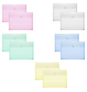 Dokumententasche 40114-94, A5, transparent blau/gr&uuml;n/rot/gelb und farblos, Polypropylen (PP), Klettverschluss