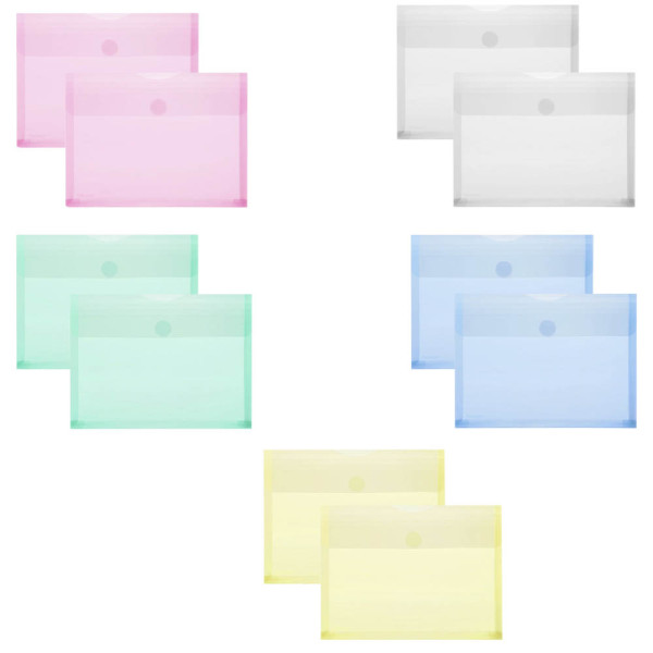 4250037428964 - Dokumententasche 40114-94 A5 transparent blau grün rot gelb und farblos Polypropylen (PP) Klettverschluss 4250037428964 Fold 10 Stück