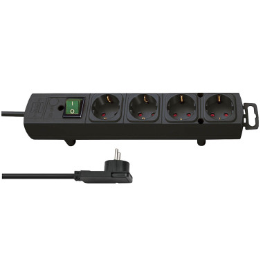 Comfort-Line Plus 4-fach Steckdosenleiste mit Schalter schwarz 1153100100