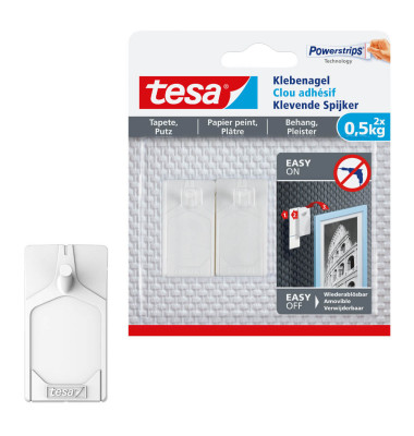 Klebestrips 77772-00000-00 Powerstripes, 2 Kleben&auml;gel + Powerstrips&reg;, 24x45mm (BxL), wiederabl&ouml;sbar