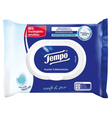 Toilettenpapier feucht, Sanft & Pur, neutral, 836196, 1-lagig, weiß, 42 Blatt,