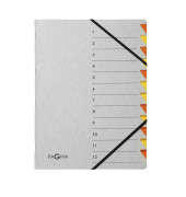 Ordnungsmappe Easy Grey 44312-12, 1-12, grau/orange, Din A4, 12 F&auml;cher