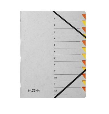 Ordnungsmappe Easy Grey 44312-12, 1-12, grau/orange, A4, 12 F&auml;cher