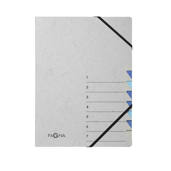 4013951014459 - Ordnungsmappe Easy Grey 44307-02 1-7 grau blau A4 7 Fächer 4013951014459 Pagna
