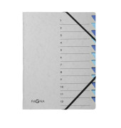 Ordnungsmappe Easy Grey 44312-02, 1-12, grau/blau, Din A4, 12 F&auml;cher