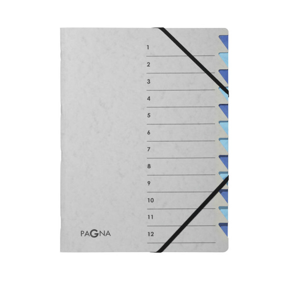 4013951014510 - Ordnungsmappe Easy Grey 44312-02 1-12 grau blau A4 12 Fächer 4013951014510 Pagna