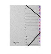 Ordnungsmappe Easy Grey 44312-10, 1-12, grau/rosa, A4, 12 F&auml;cher