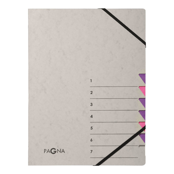 4013951014473 - Ordnungsmappe Easy Grey 44307-10 1-7 grau rosa A4 7 Fächer 4013951014473 Pagna