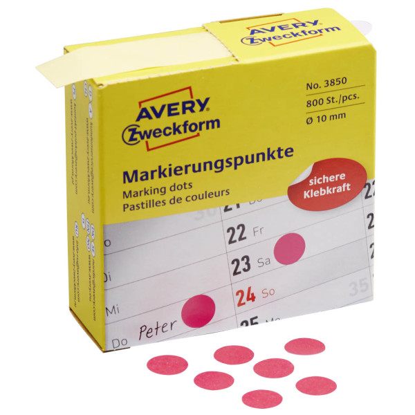 4004182038505 - AVERY Zweckform Klebepunkte Markierungspunkte magenta Ø 100 mm Pink