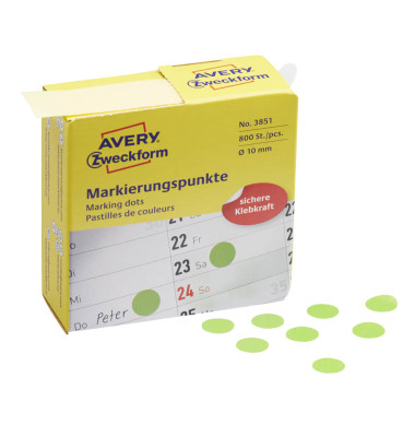 Markierungspunkte 3851, gr&uuml;n, &Oslash; 10mm