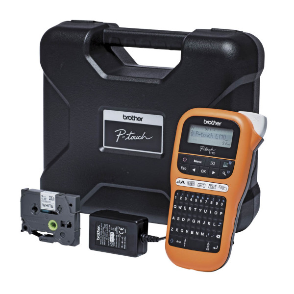 4977766774956 - P-touch E110VP - Beschriftungsgerät für das Elektrohandwerk mit QWERTZ-Tastatur (PTE110VPZG1) - Brother