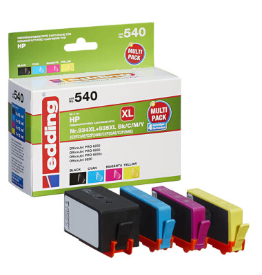 Druckerpatrone EDD-540 18-540 (kompatibel zu HP 934XL + 935XL), schwarz/cyan/magenta/gelb, ca. 1700 Seiten schwarz, ca. 1030 Sei