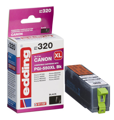 Druckerpatrone EDD-320 18-320 (kompatibel zu Canon PGI-550XL), schwarz, ca. 850 Seiten