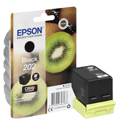 Druckerpatrone 202/T02E14 C13T02E14010 (202), schwarz, ca. 250 Seiten