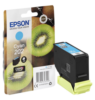 Druckerpatrone 202/T02F24 C13T02F24010 (kompatibel zu Epson 202), cyan, ca. 300 Seiten