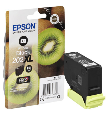 Druckerpatrone 202XL/T02H14 C13T02H14010 (kompatibel zu Epson 202XL), fotoschwarz, ca. 800 Seiten
