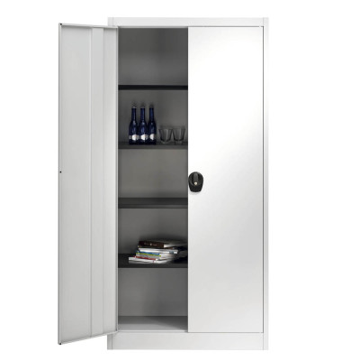 Aktenschrank 790052A0, Stahl abschließbar, 5 OH, 95 x 195 x 42 cm, lichtgrau