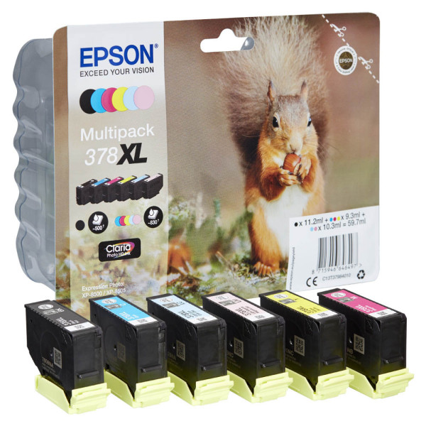 8715946646497 - AKTION EPSON 378XL T37984  schwarz cyan magenta gelb light cyan light magenta Druckerpatronen 12er-Set  + GRATIS Aral Tankgutschein 10 €