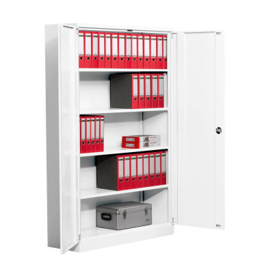 Aktenschrank 109720, abschlie&szlig;bar, 5 OH, wei&szlig;, 120x195x42cm (BxHxT)