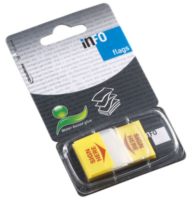 Haftmarker 7729-11, gelb/rot, SIGN HERE, Z-Notes, rechteckig