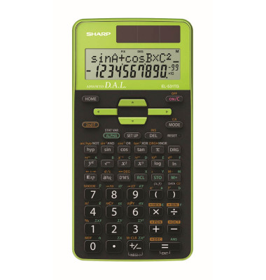 Schulrechner EL-531TG Solar-/Batterie LCD-Display grün/schwarz 1-zeilig 12-stellig