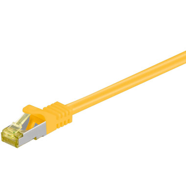 Netzwerkkabel gelb RJ-45 Stecker 0,5m Cat 7 Rohkabel
