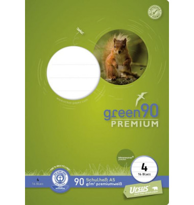 Schulheft 040780004 PREMIO, Lineatur 4 / Lineatur 4 / keine, A5, 90g, blau, 16 Blatt / 32 Seiten