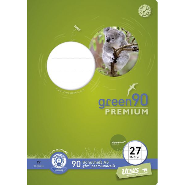 9001939834033 -  Schulheft 040780027 Schulheft Lineatur 27   Lineatur 27 A5 90g blau 16 Blatt   32 Seiten 9001939834033 Ursus