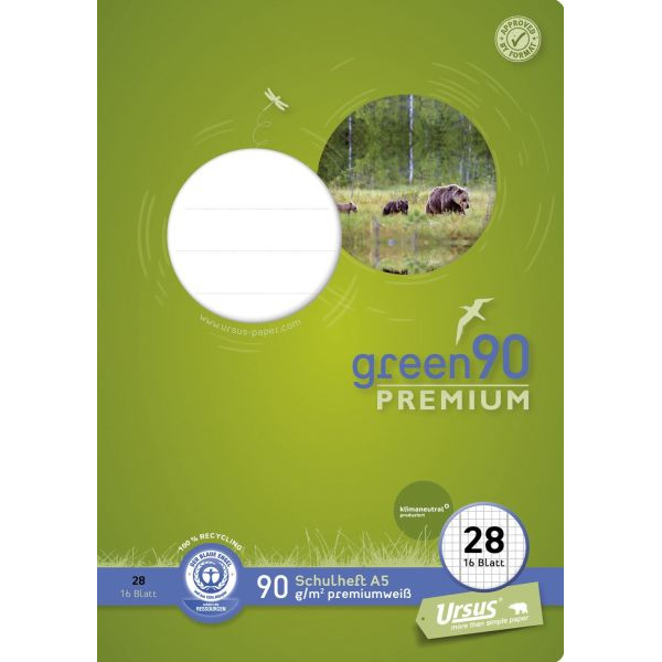 9001939834064 - Schulheft 040780028 PREMIO Lineatur 28   kariert mit Rand innen außen   keine A5 90g rot 16 Blatt   32 Seiten 9001939834064