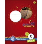 Schulheft 040784021 PREMIO Green, Lineatur 21 / Lineatur 21 / keine, A4, 90g, gr&uuml;n, 32 Blatt / 64 Seiten