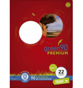 Schulheft 040784022 PREMIO Green, Lineatur 22 / Lineatur 22 / keine, A4, 90g, gr&uuml;n, 32 Blatt / 64 Seiten