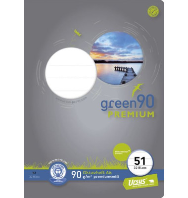 Oktavheft 040789051 PREMIO, Lineatur 51 / Lineatur 51 / keine, A6, 90g, farbig mit Motiv, 32 Blatt / 64 Seiten