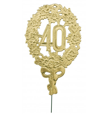 DEKORATIV 1225-40 8x12cm Jubiläumszahl 40 gold