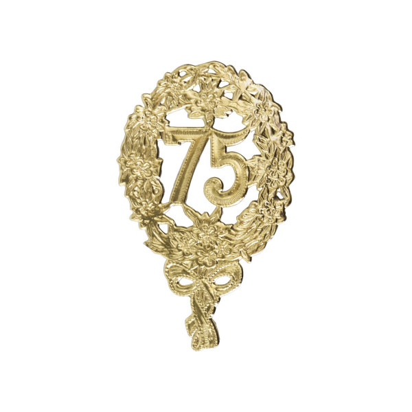 10 Stück Demmler Geburtstagszahlen 1225-750192 75 gold 8x12cm