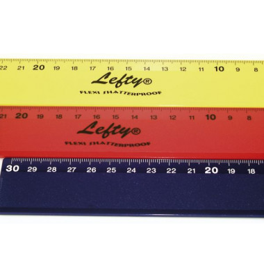 2012229  Lefty Linkshänder Lineal Plastik 30cm L3 sortier