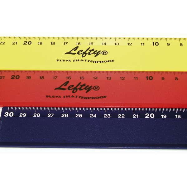 5 Stück KUM Kunststoff-Lineal Flexi-Lefty 201.22.29 für Linkshänder farbig sortiert 30cm 4064900013825 KUM