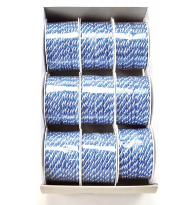Kordel 4743003010904, 3mm x 25m, weiß/blau Kordel 4743003010904, 3mm x 25m, weiß/blau