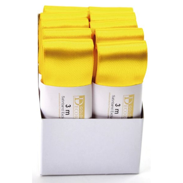 10 Stück GOLDINA Geschenkband Doppelsatinband 1172040101003 40mm x 3m gelb 4008953230747 GOLDINA 3 Meter