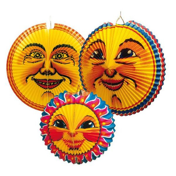 10 x amscan Laterne Sonne & Mond - Ø 36 - 42 cm sortiert.