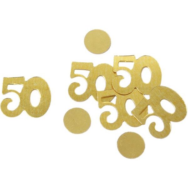 5 Stück PaperStyle 45005 10gr 50 Konfetti Zahl 50 gold 10 Gramm