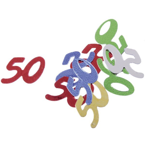 5 Stück PaperStyle 45099 10gr 50 Konfetti Zahl 50 bunt 10 Gramm