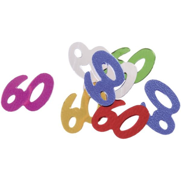 5 Stück PaperStyle 46099 10gr 60 Konfetti Zahl 60 bunt 10 Gramm