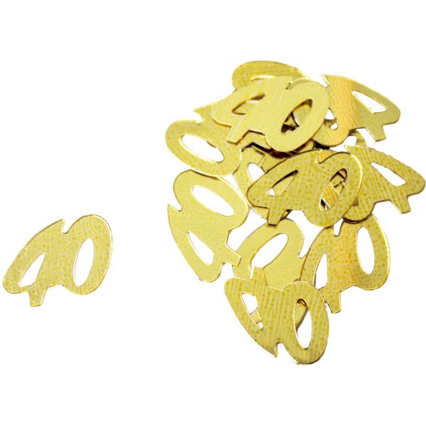 5 Stück PaperStyle 44005 10gr 40 Konfetti Zahl 40 gold 10 Gramm
