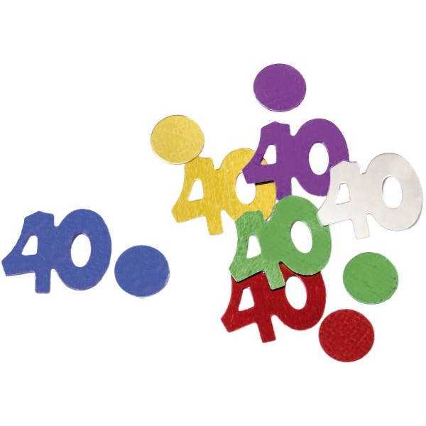 5 Stück PaperStyle 44099 10gr 40 Konfetti Zahl 40 bunt 10 Gramm