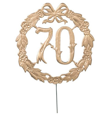 Geburtstagszahlen 1230-700192 "70" gold &Oslash; 13cm