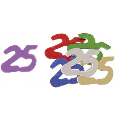 42599 10gr 25 Konfetti Zahl 25 bunt