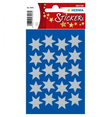 3906 Weihnachten Schmucketikett Stern 21mm silb 3906 Weihnachten Schmucketikett Stern 21mm silb